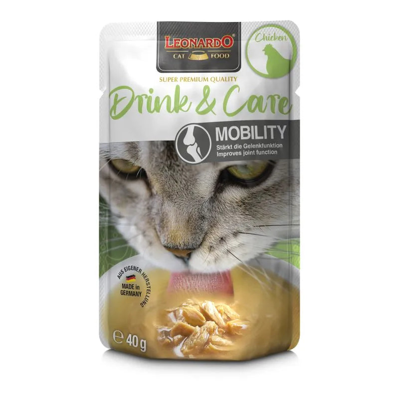 20 Sobres Leonardo Drink & Care Mobility 40 gr c/u | Hidratación Gatos