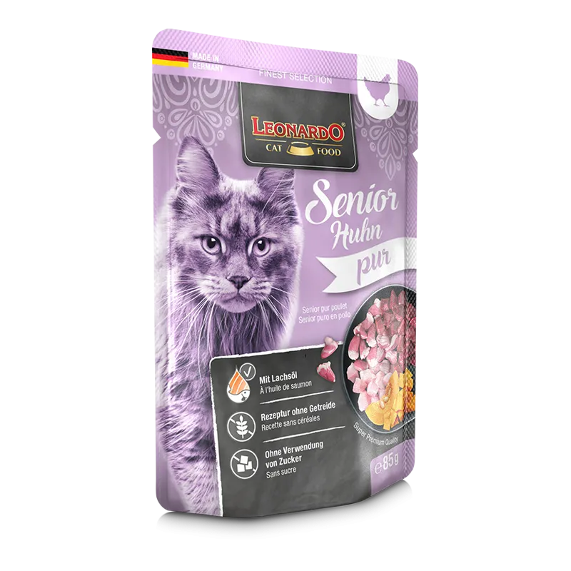 Sobre Leonardo Gato Senior Puro en Pollo 85 gr