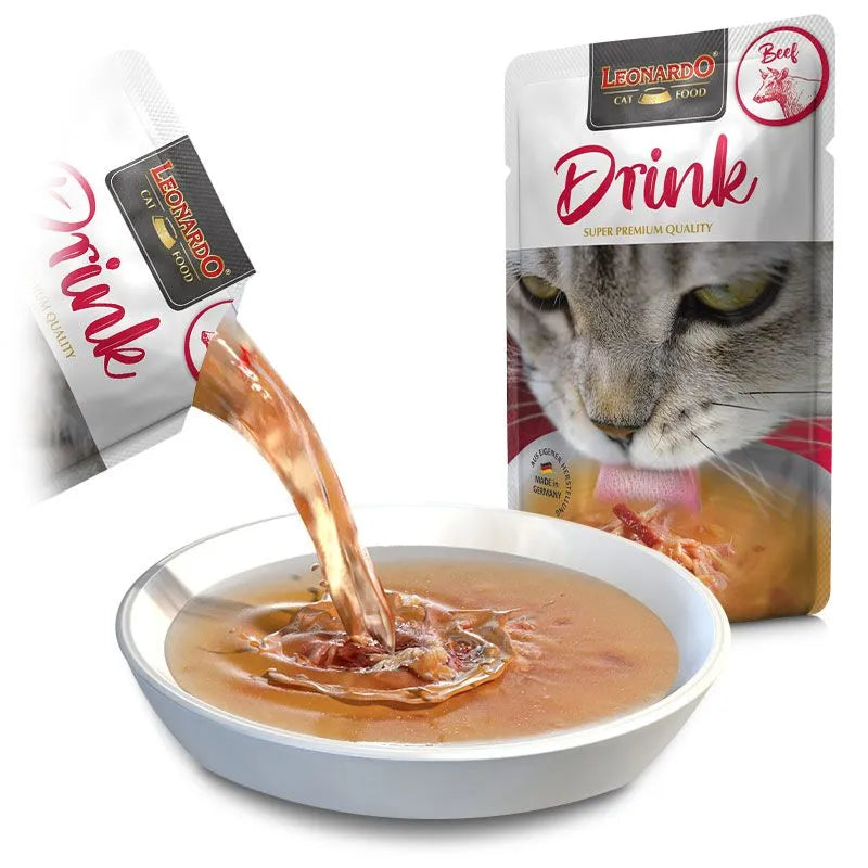Sobre Leonardo Drink  Beef para Gato 40 gr - Guatita Pet