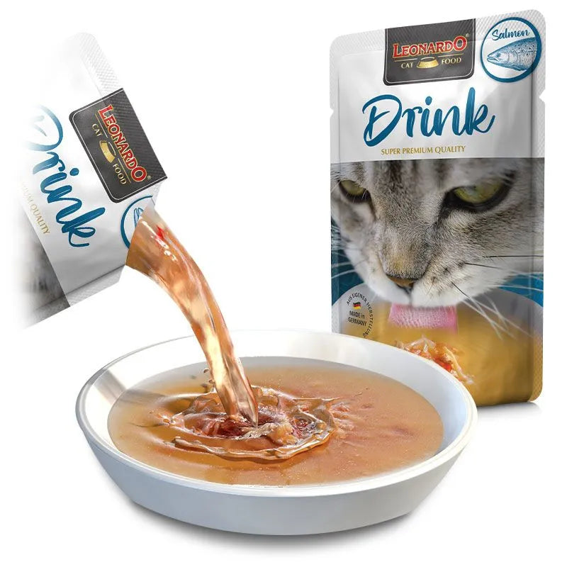20 Sobres Leonardo Drink Salmón 40 gr c/u |  Hidratación Gatos