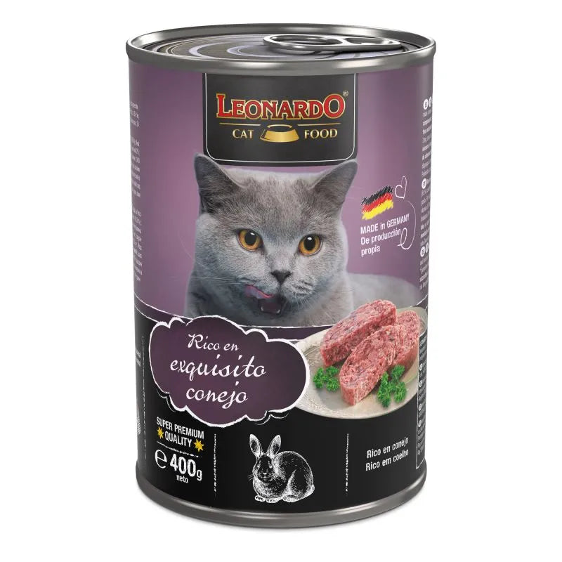 Lata Leonardo Quality  Selection para Gato Sabor Conejo 400 gr