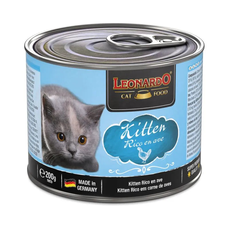 Lata Leonardo Quality  Selection para Gatito Sabor Pollo 200 gr