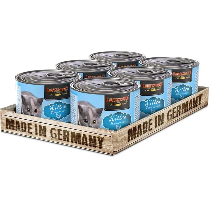 Leonardo Quality Selection para Gatito Sabor Pollo 6 latas 200 gr c/u