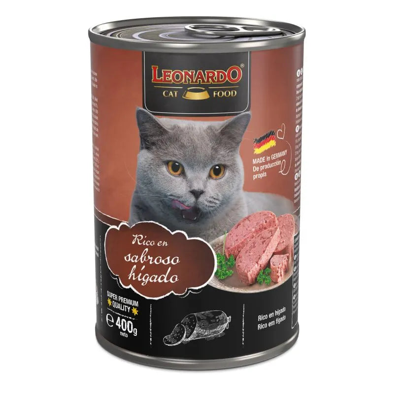 Lata Leonardo Quality  Selection para Gato  Sabor Hígado 400 gr