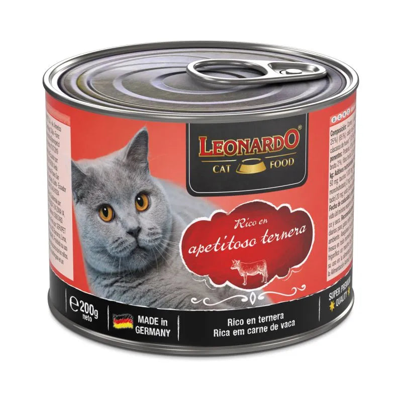 Lata Leonardo Quality Selection para Gato  Sabor Ternera 200 gr