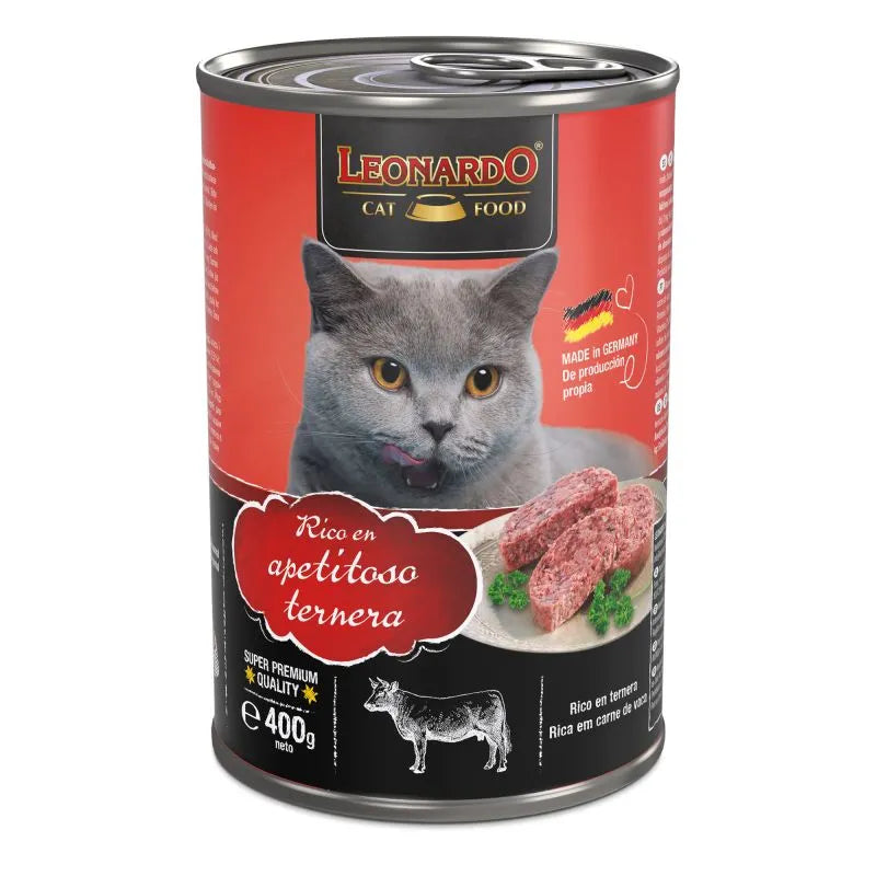 Lata Leonardo Quality  Selection para Gato Sabor Ternera 400 gr