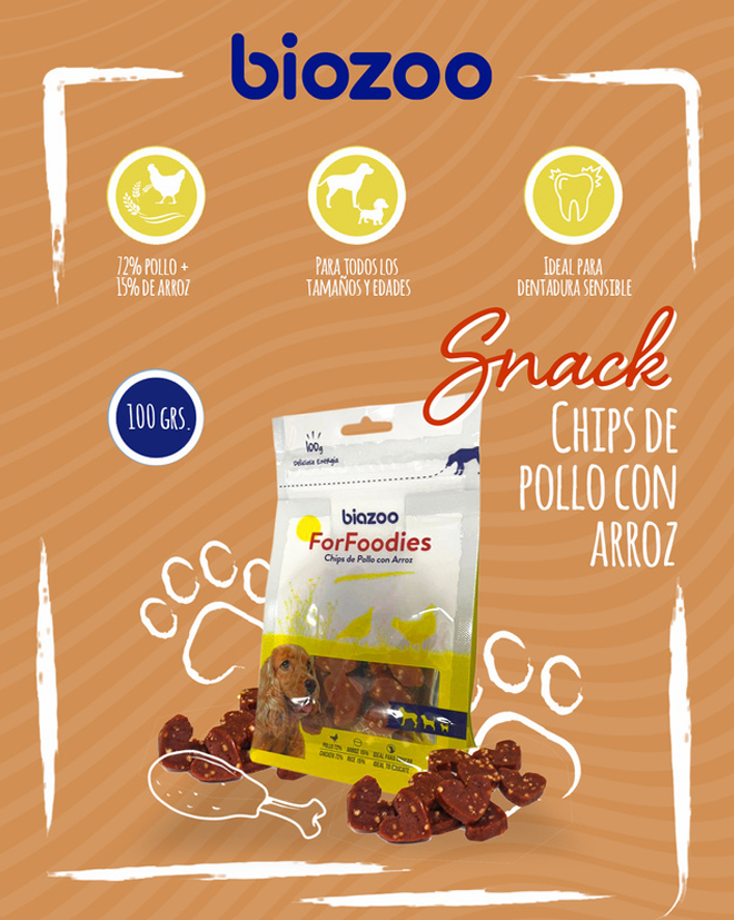 Alimento Cooking Perro Adulto Pollo 12 kg + Chips Forma Corazón Sabor Pollo y Arroz Biozoo 100 gr