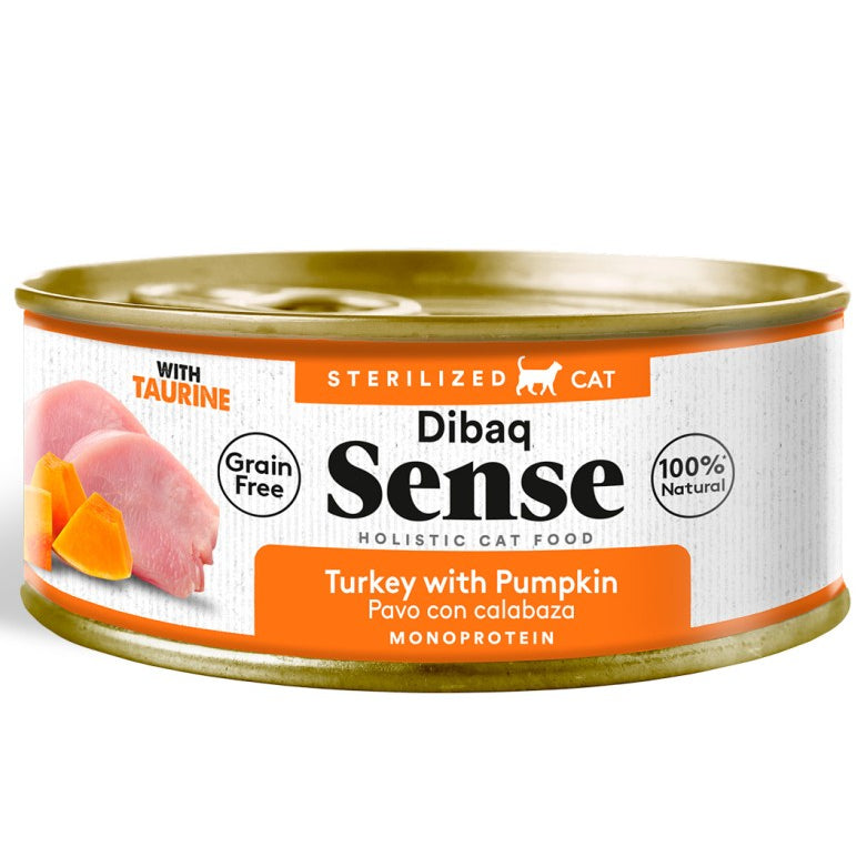 Alimento Húmedo Dibaq Sense Gato Esterilizado Sabor Pavo y Manzana 70 gr - Guatita Pet