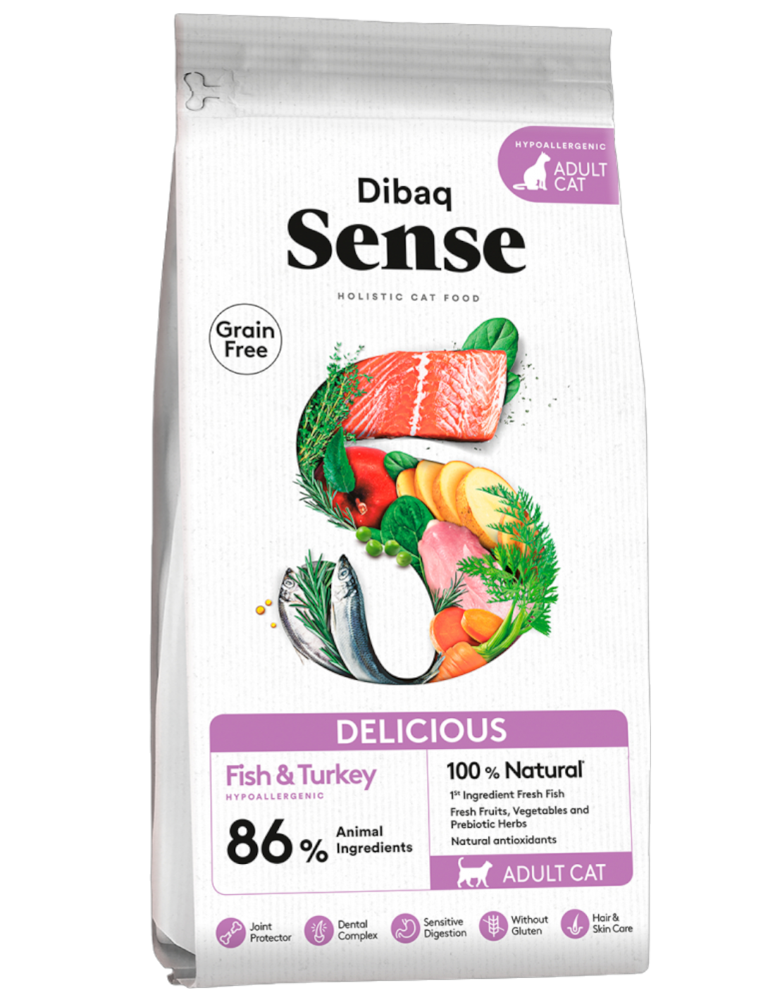 Dibaq Sense Gato Delicious Pescado y Pavo 6 kg