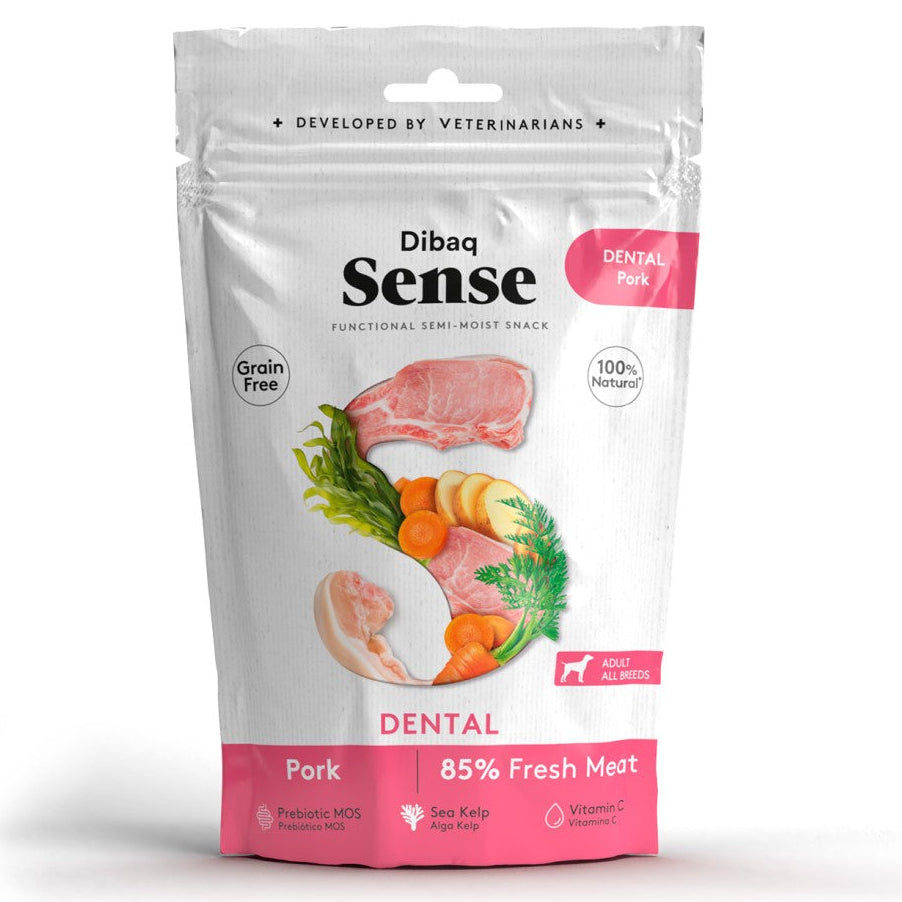 Snack Dibaq Sense Dental Hipoalergénico Sabor Cerdo 100 gr - Guatita Pet