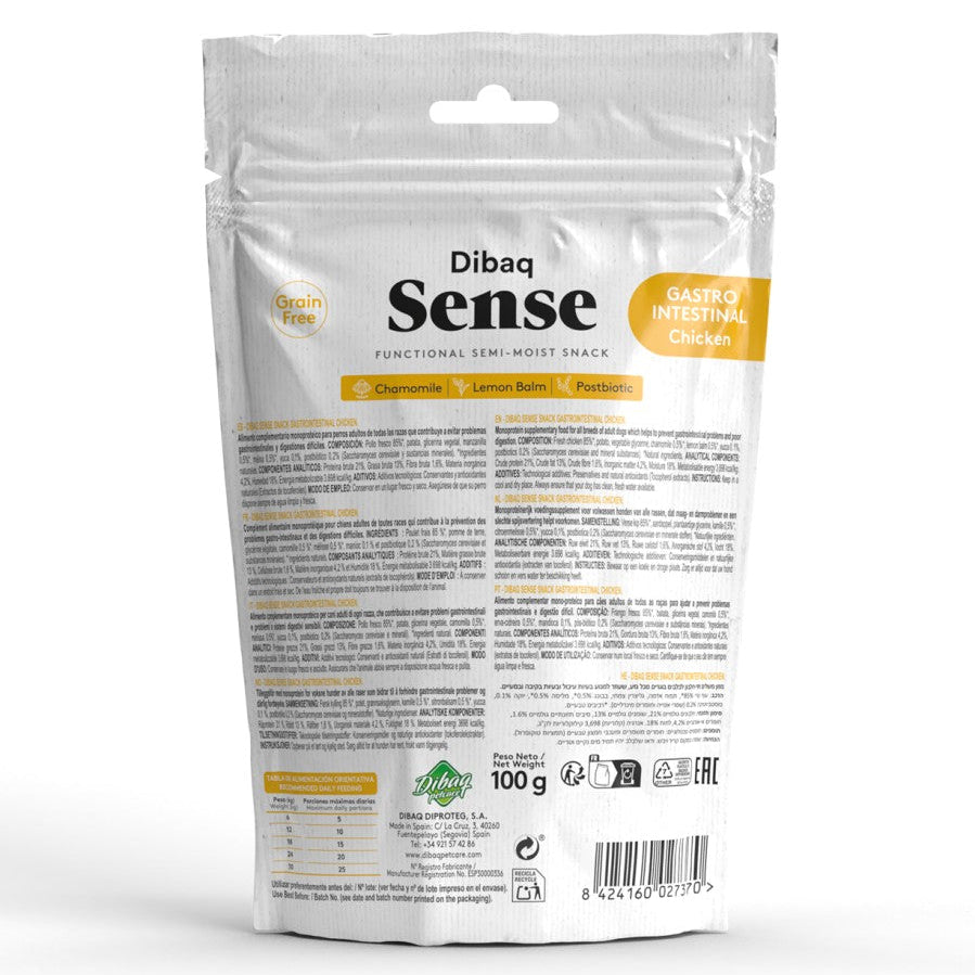 Snack Dibaq Sense Gastrointestinal Hipoalergénico Sabor Pollo 100 gr 2 - Guatita Pet