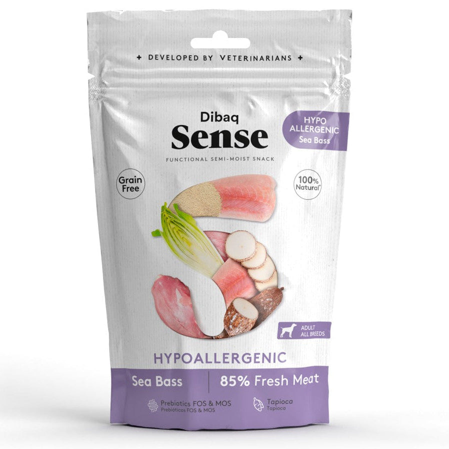 Snack Dibaq Sense Hipoalergénico Sea Bass 100 gr - Guatita Pet