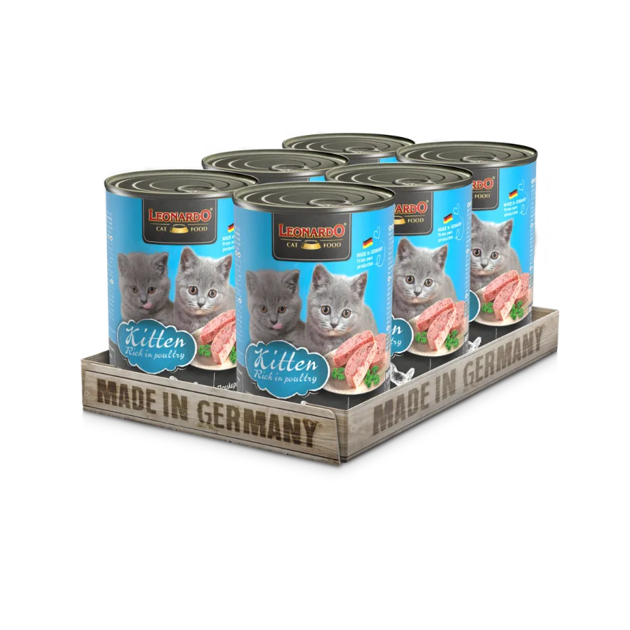 Leonardo Quality Selection para Gatito Sabor Pollo 6 latas 400 gr c/u