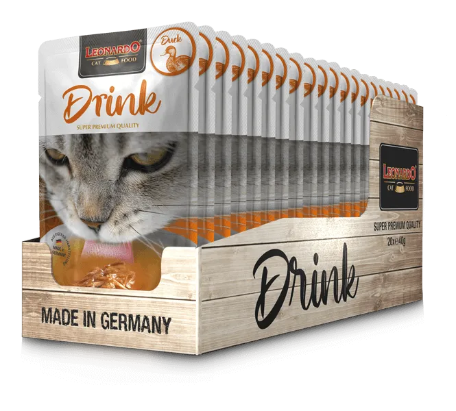 20 Sobres Leonardo  Drink Duck para Gato