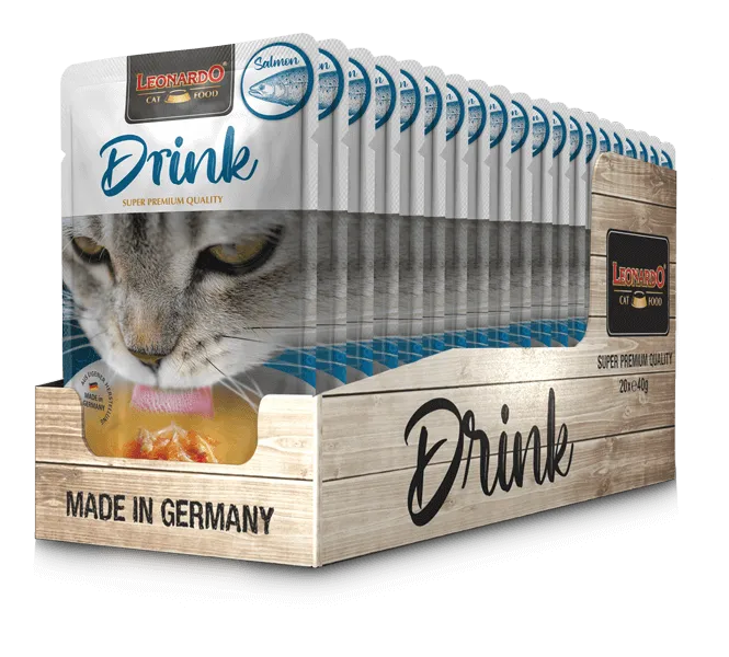 20 Sobres Leonardo Drink Salmon para Gato