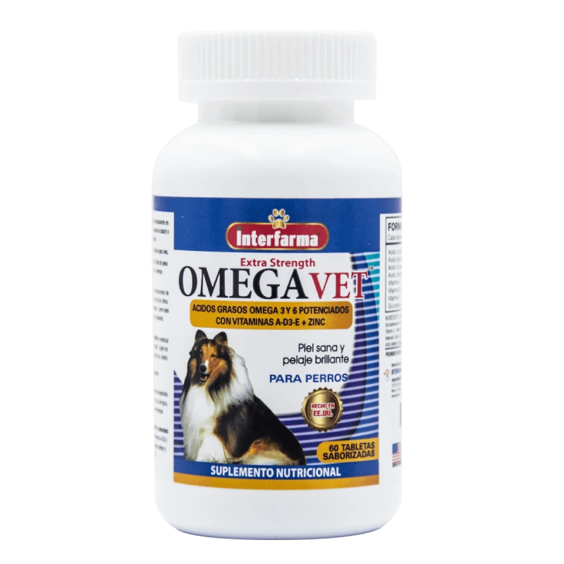 OmegaVet Suplemento Piel y Pelo Perros 60 Comprimidos