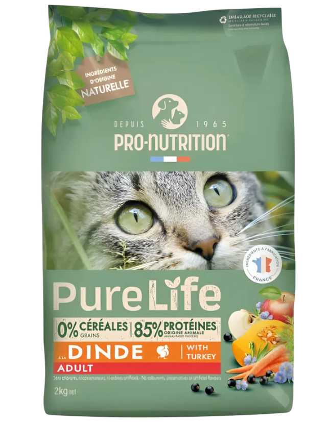 Pro-nutrition Pure Life Gato Adulto Sabor Pavo 8 kg - Guatita Pet