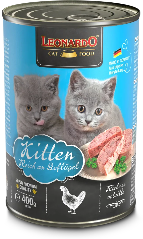 Lata Leonardo Quality  Selection para Gatito Sabor Pollo 400 gr
