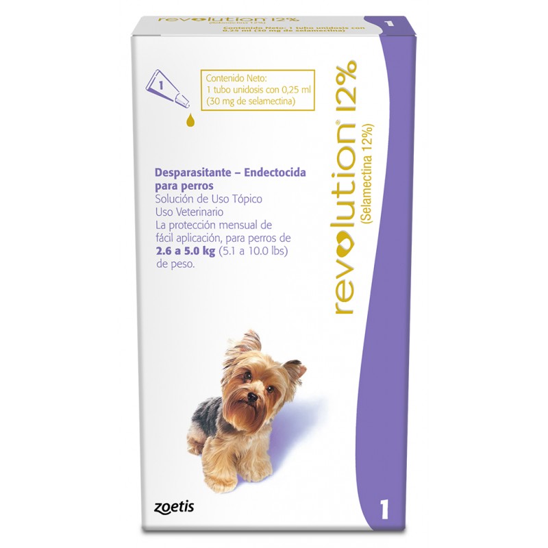 Revolution 12% Perros de 2.6 a 5 kg Pipeta 0.25 ml