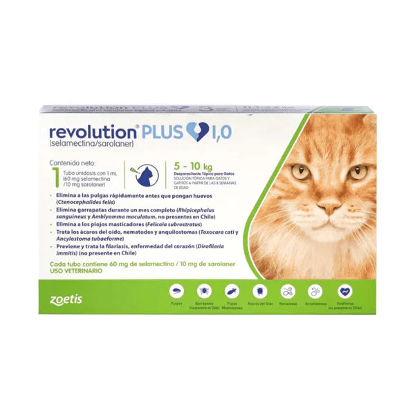 Revolution Plus Gatos de 5 a 10 kg Pipeta 1 ml
