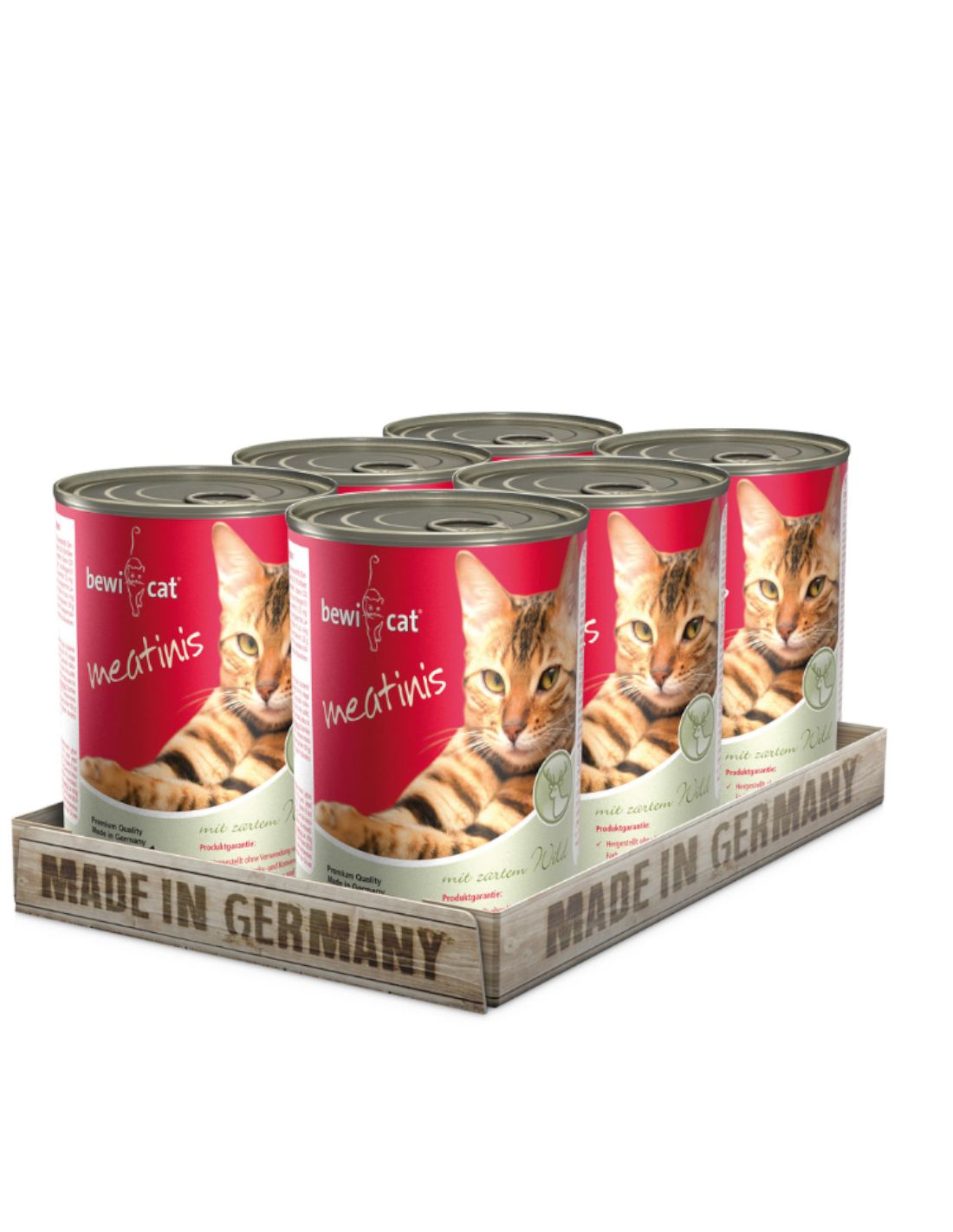 6 Latas BewiCat Meatinis Rico en Venado 400 gr c/u