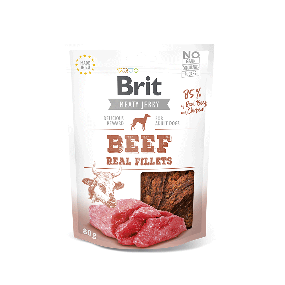 Brit Jerky Snack Beef Fillet for Dogs 80gr